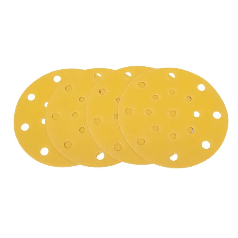 6inch 17holes gold sandpaper disc